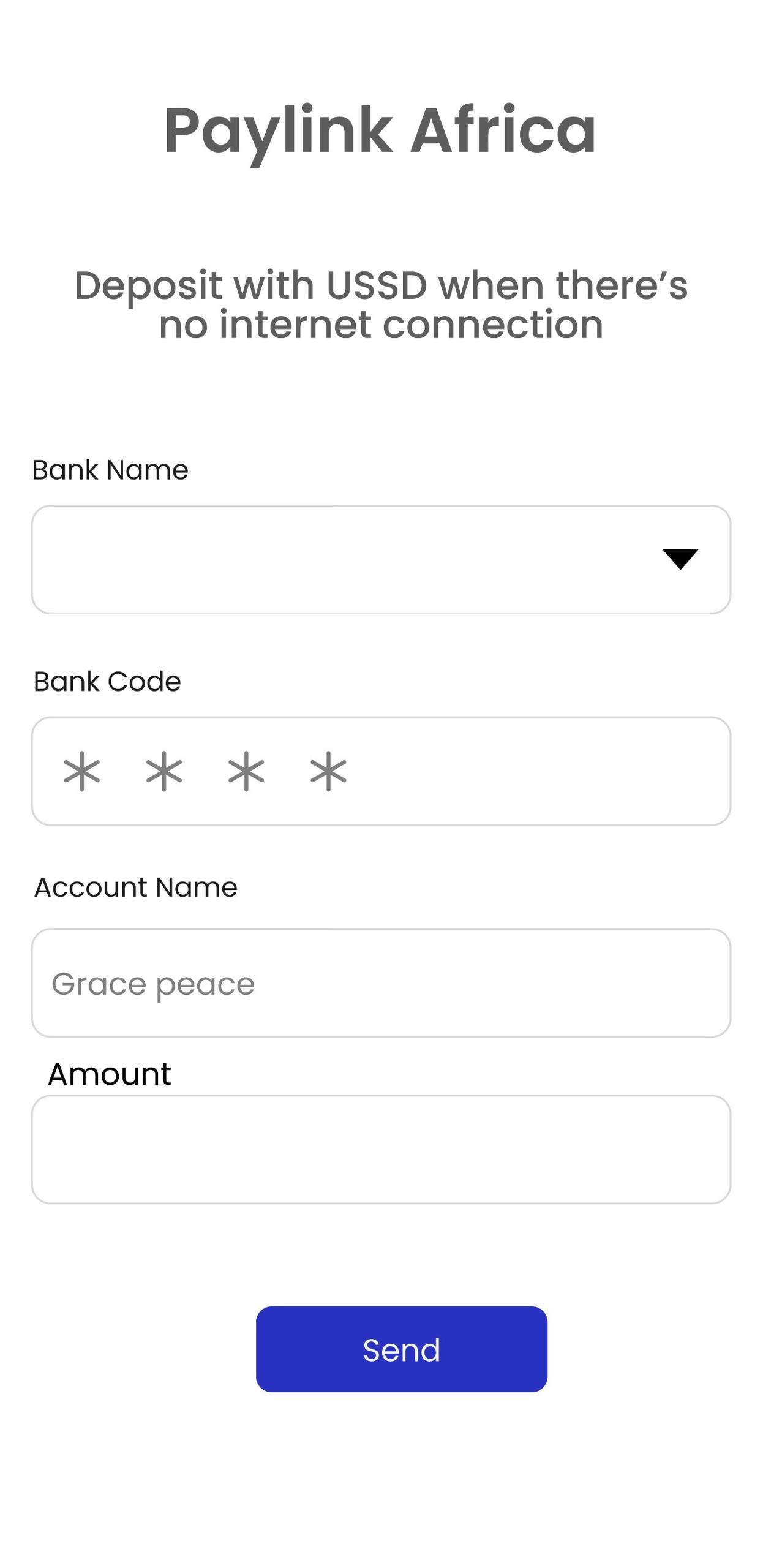 Paylink Africa UI UX mobile app screen 1